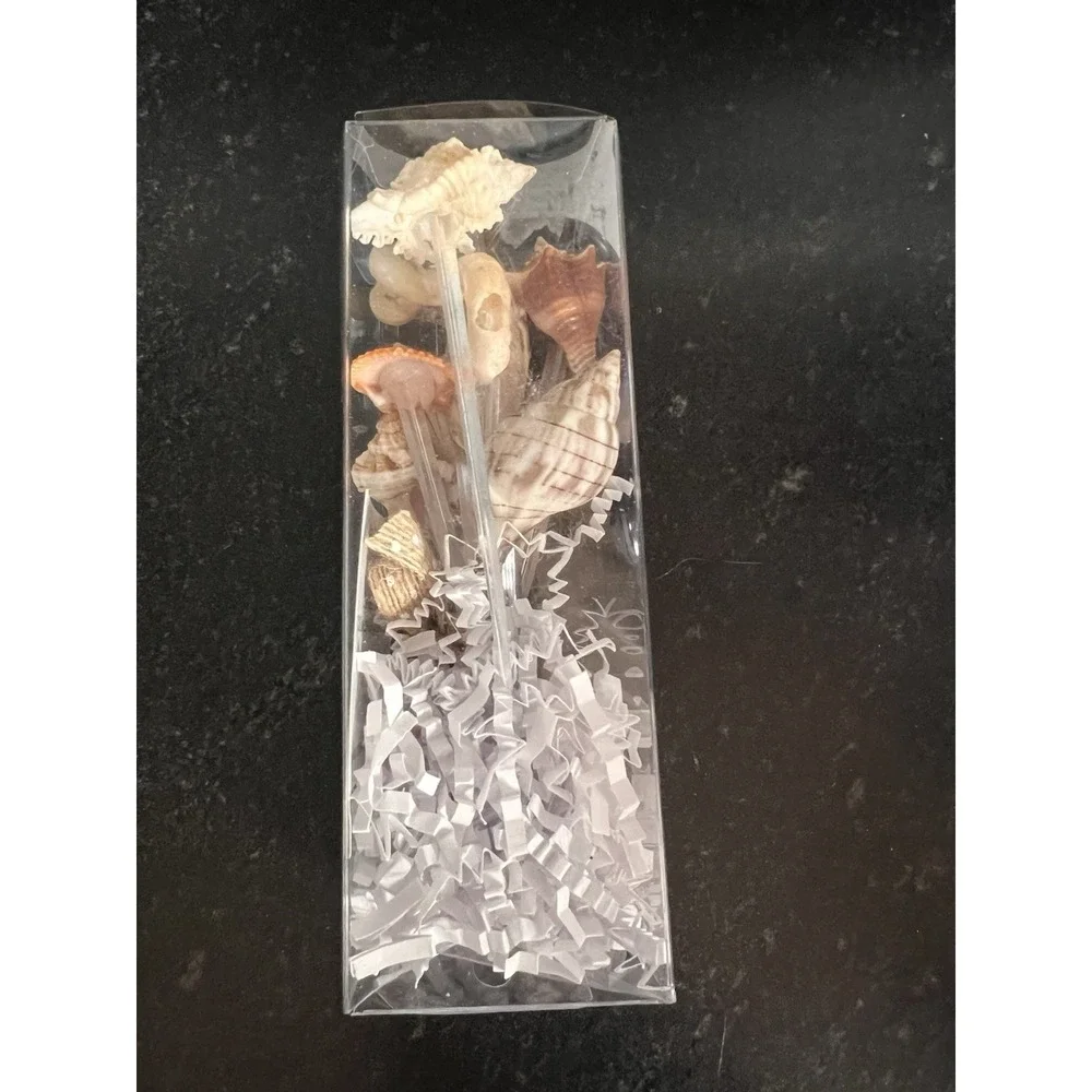 CMS Swizzles‎ Handmade Seashell Cocktail Swizzle Sticks – Set with Original Box
